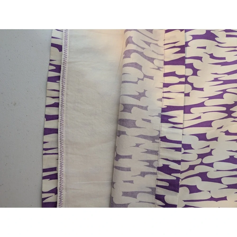 Boden Womens 4R‎ Purple White Abstract Print A-Line Skirt Side Zip Lined